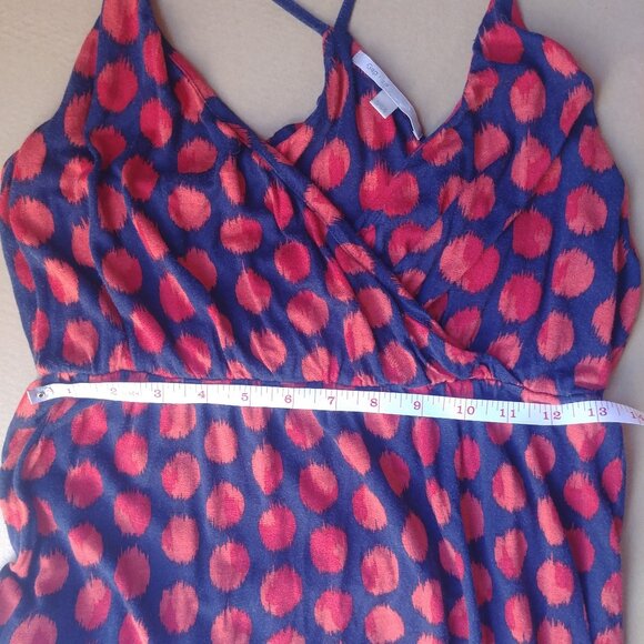 4/$20 Gap navy blue orange red spot polka dot maxi dress racerback soft stretc… - Picture 11 of 12